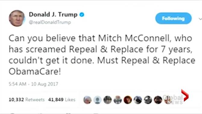 McConnell Trump tweet repeal and replace